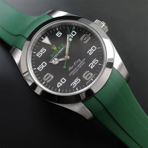 rolex air king with rubber strap